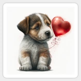 Valentines puppy dog - a Furr-fect valentine gift for your dog-loving pet lover Sticker